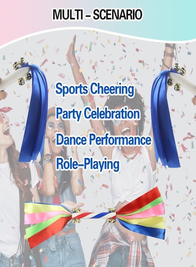 Lovecheer 2PCS Party Noise Makers Spirit Sticks Cheerleading with Bells Dance Prop Thunder Wands Blue Rhythmic Rattle Tools for Wedding New Year Sports - Image 4